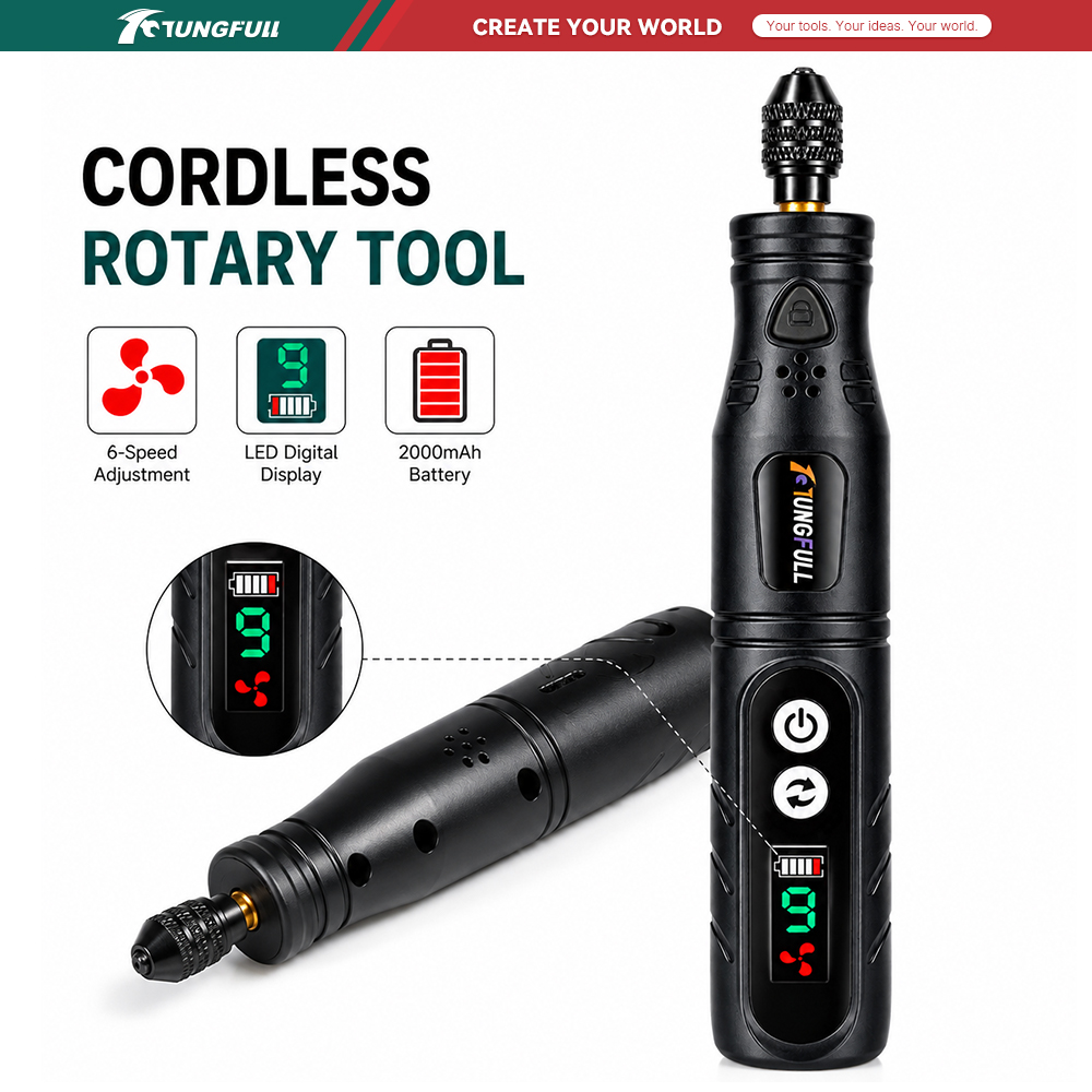 Rotary Tool Kit - TUNGFULL Kit Alat Rotary Isi Ulang