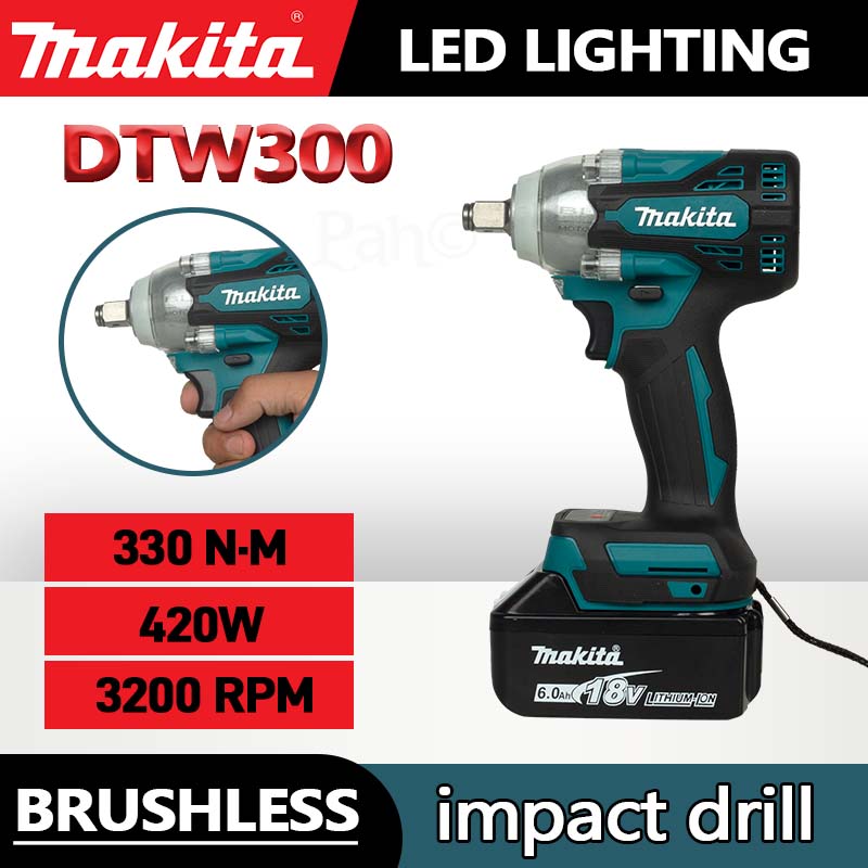 Power Tools Impact Wrench - MAKITA DTW300Z Kunci Impack Baterai Lithium