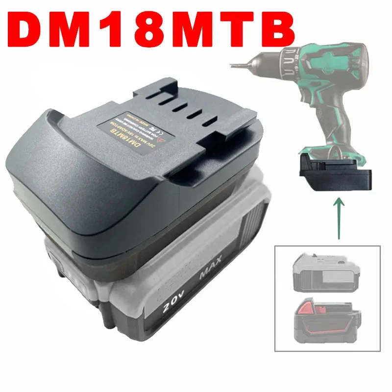 Power Tools Battery Adapter - Konverter adaptor baterai DM18MTB untuk Dewalt/Milwaukee
