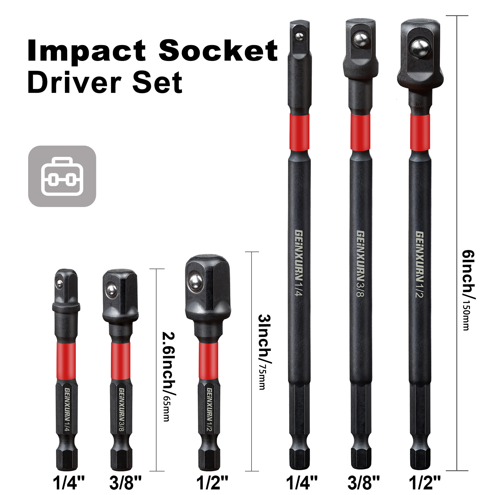 Geinxur-set adaptor soket Impa - Power Tools Impact Wrench ulasan dan harga