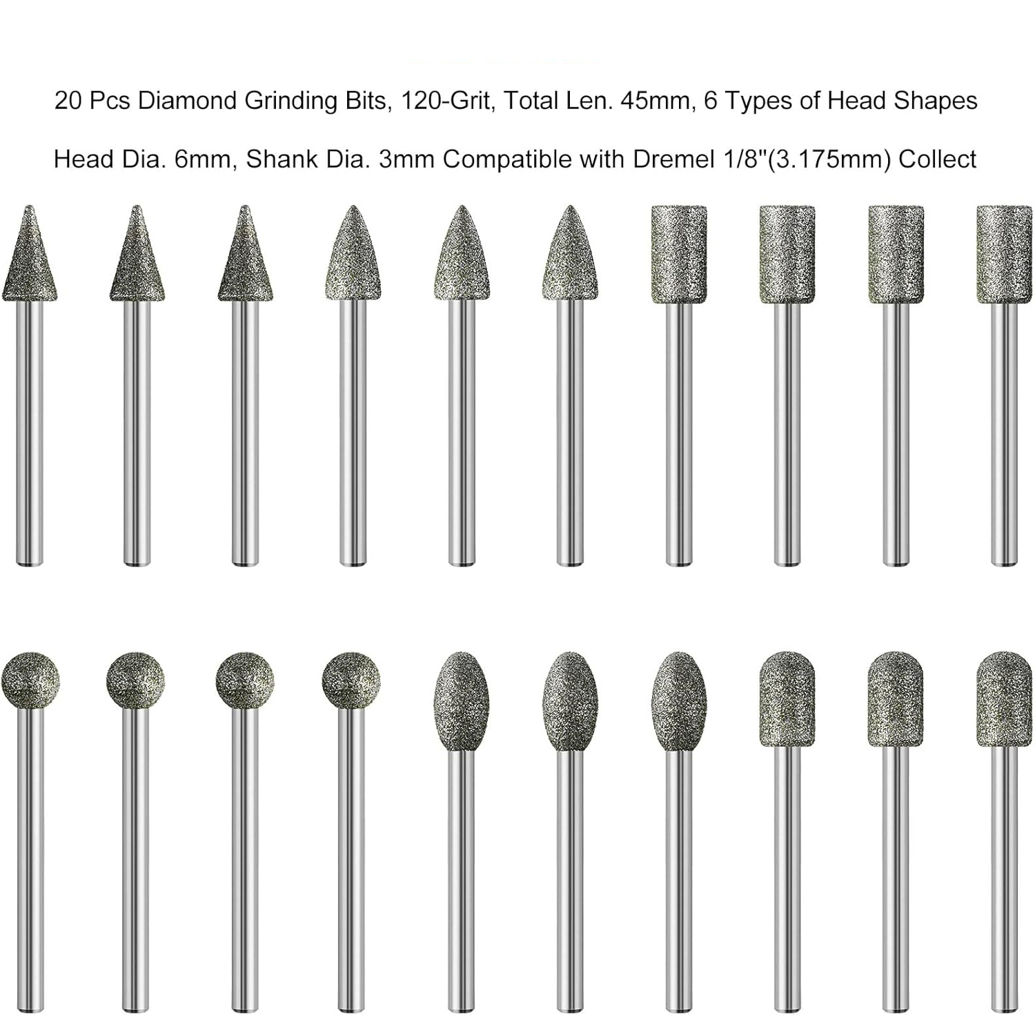 20Pcs Mata Gerinda Berlian 120 - Power Tools Accessories ulasan dan harga