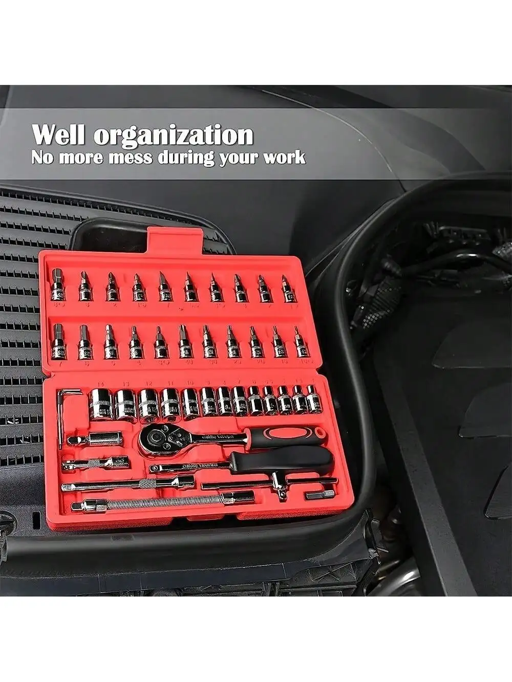 Set Kunci Pas Ratchet 46 Buah  - Rotary Tool Kit ulasan dan harga