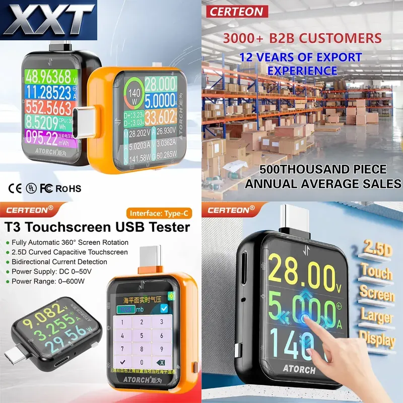 XXT T3 USB C Power Meter Teste - Power Tools Voltage ulasan dan harga